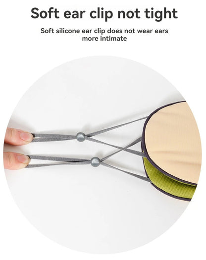 Máscara de dormir de seda gelada estilo coreano – Dupla função quente e fria, ajustável e com bloqueio de luz.