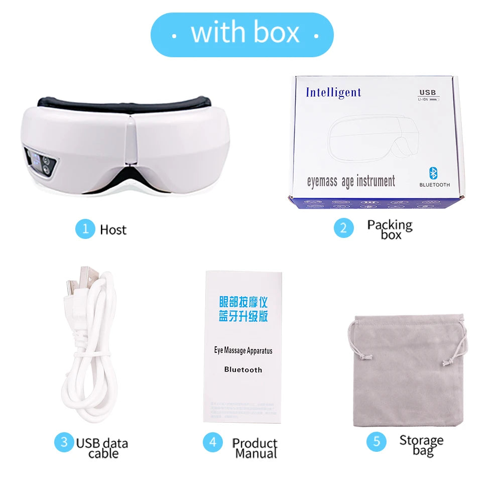 Smart Portable Vibration Eye Massager – Airbag Compression, Bluetooth Music & Eye Relaxation Tool