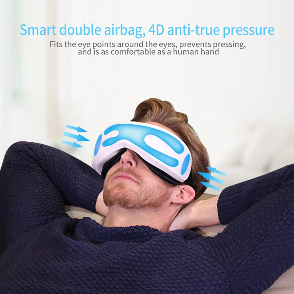 Smart Portable Vibration Eye Massager – Airbag Compression, Bluetooth Music & Eye Relaxation Tool