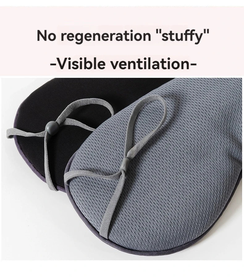 Máscara de dormir de seda gelada estilo coreano – Dupla função quente e fria, ajustável e com bloqueio de luz.