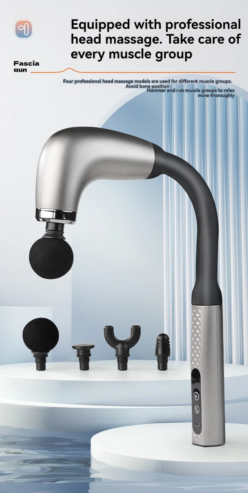 Pistola Elétrica Inteligente 2025 para Massagem Profunda nos Tecidos - Alívio da Dor nas Costas, Ombros e Músculos