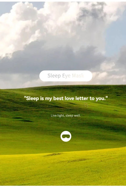 Máscara de dormir de seda gelada estilo coreano – Dupla função quente e fria, ajustável e com bloqueio de luz.