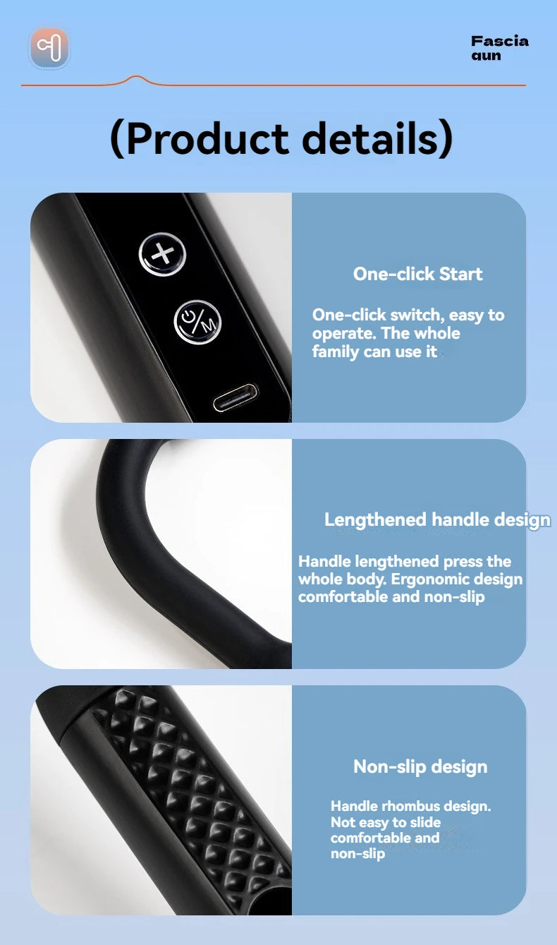 Pistola Elétrica Inteligente 2025 para Massagem Profunda nos Tecidos - Alívio da Dor nas Costas, Ombros e Músculos