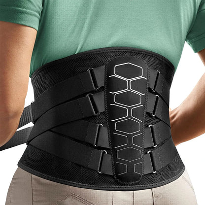 Back Brace for Lower Back Pain – Lumbar Support Belt for Sciatica, Herniated Disc & Scoliosis with Soft Pad