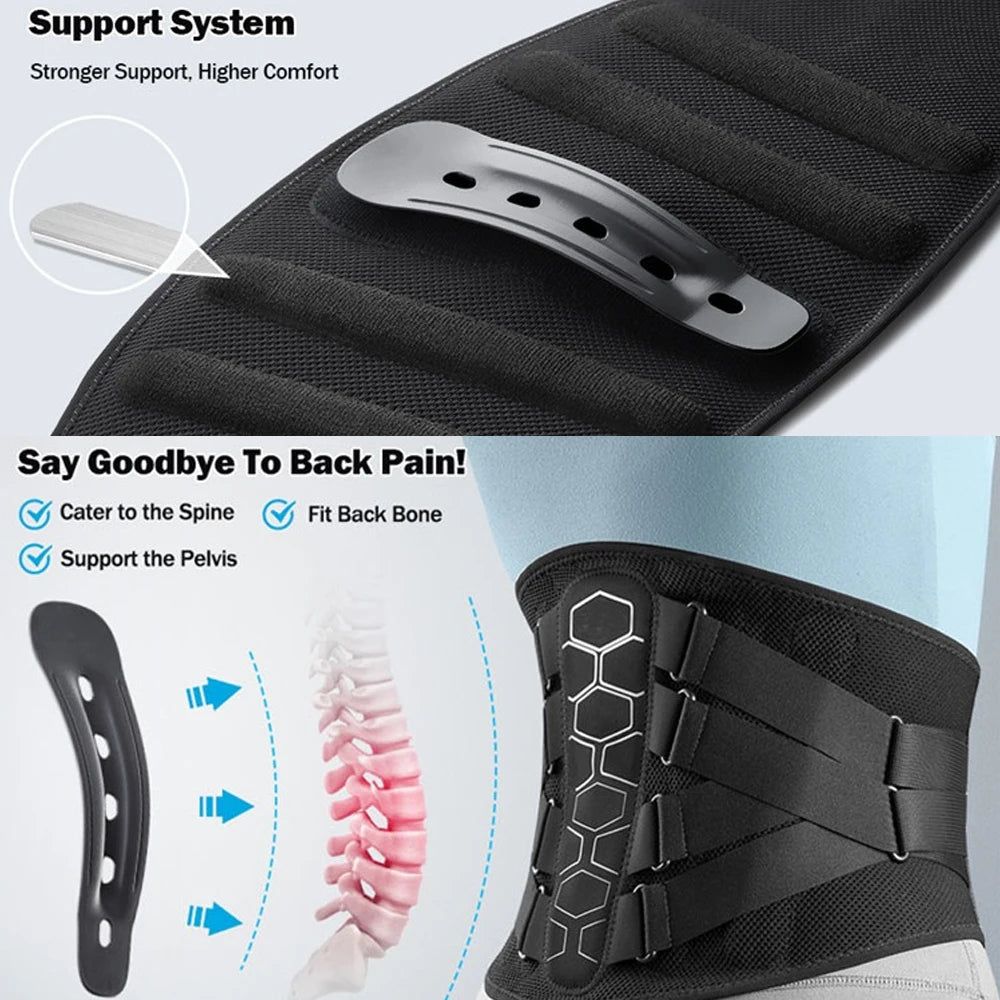Back Brace for Lower Back Pain – Lumbar Support Belt for Sciatica, Herniated Disc & Scoliosis with Soft Pad
