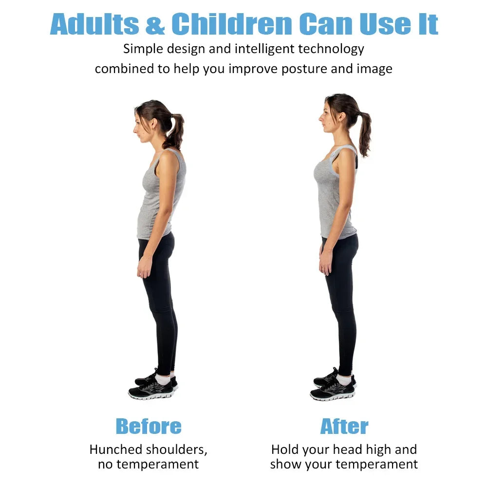 Cinto Corretor Inteligente com Sensor, Ortótese e Lembrete Invisível para Correção de Postura Sentada em Adultos e Crianças, Correção Inteligente de Corcunda