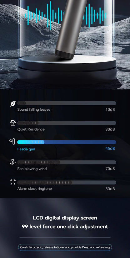 Lenovo Powerful Wireless Massage Gun – Deep Tissue Electric Massager with 8 Heads, Rechargeable